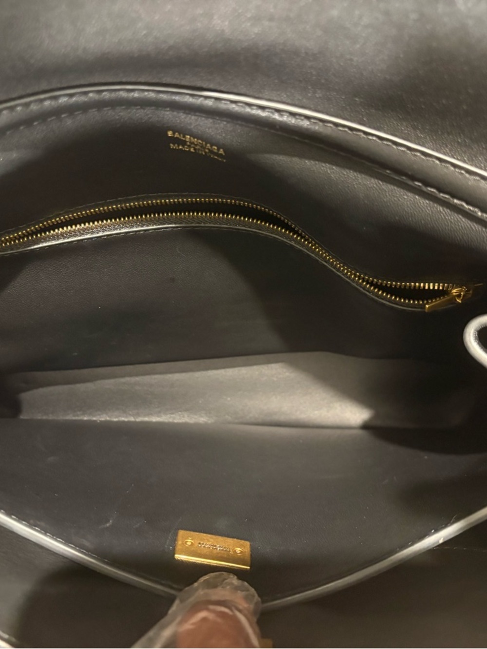 Balenciaga Black Leather Shoulder Bag with Gold Hardware - Picture 8 of 9